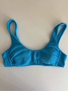 wild fable Electric Bright Blue Textured Scoop Swim Top women’s size XL